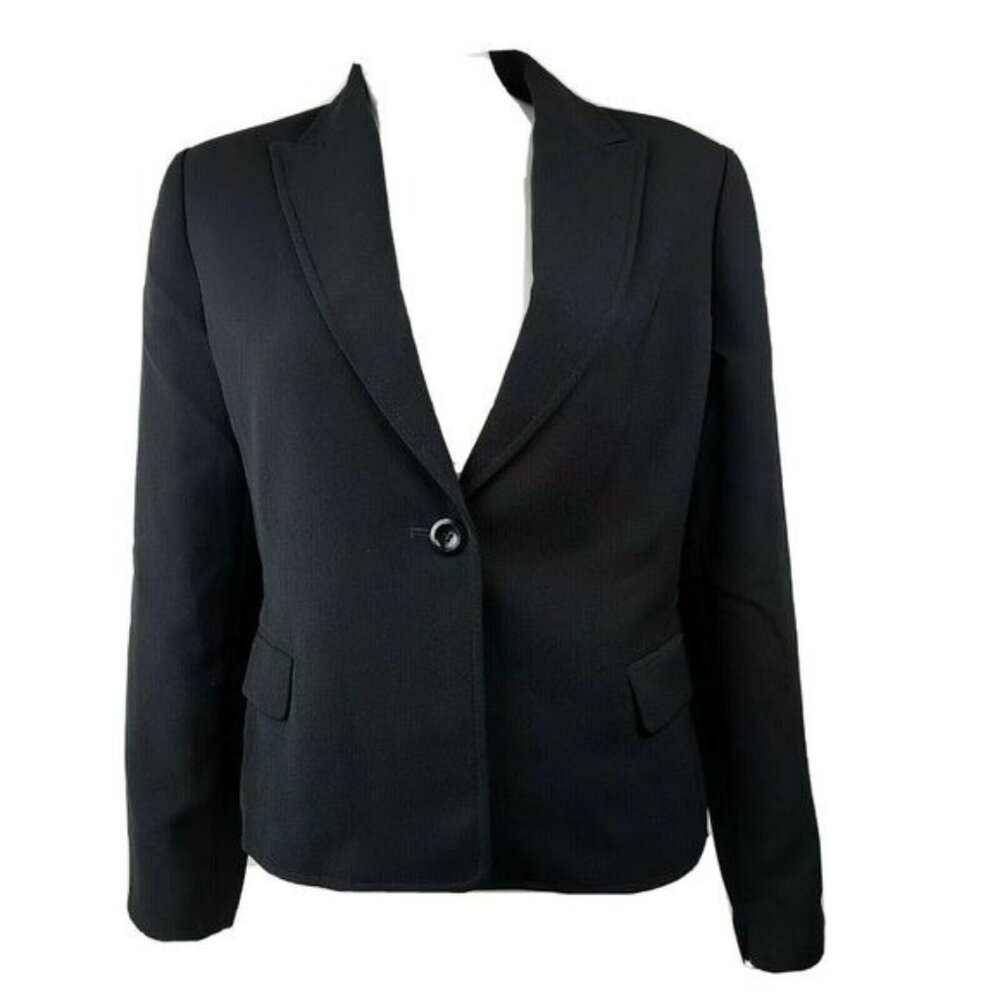 Alfani Blazer Jacket Womens Size 12P 12 Petite Black Business Career Suit Work‎